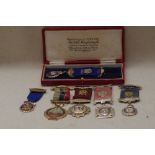 A collection of six Masonic medals.