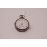 A silver cased pocket watch.