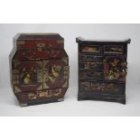 A Chinese lacquered jewellery chest.