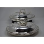 A pair of Mappin & Webb Princes Plate entree dishes.