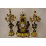 A reproduction Breva Hato Imperial Clock Garniture Set
