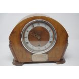 Two 1930s wooden cased mantel clocks.