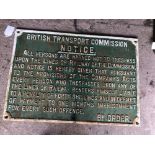 An original British Transport Commission cast iron sign.