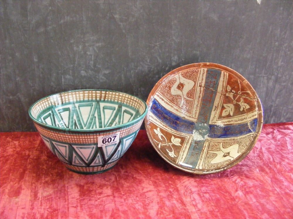 A 19th Century ISNIK style bowl and one other.