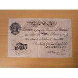 Five Pounds note Peppiatt London June 6 1938 (Z637 59484).