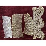 Items from a collection of 18th Century and later lace. A selection of pieces of lace.