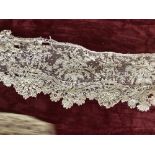 Items from a collection of 18th Century and later lace. White lace trims.