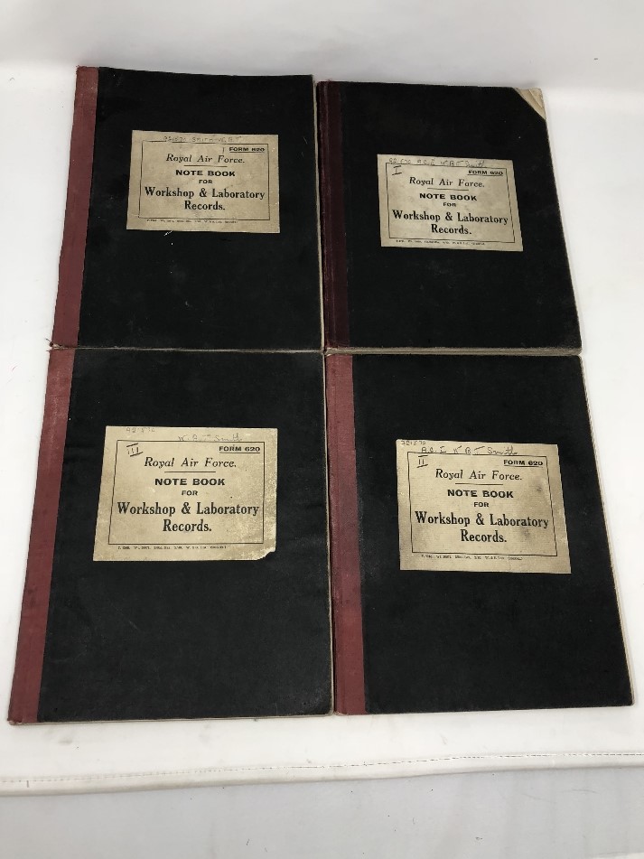 Four WWII Royal Air Force hand written journals.