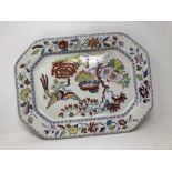 A large mason's turkey plate in good condition.