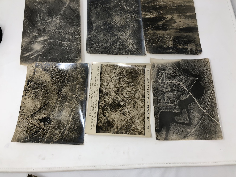 A selection of nine original WWI aerial reconnaissance photographs.