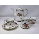 An Old Royal China Crown Derby style six setting coffee set.