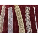 Items from a collection of 18th Century and later lace. White lace trims.