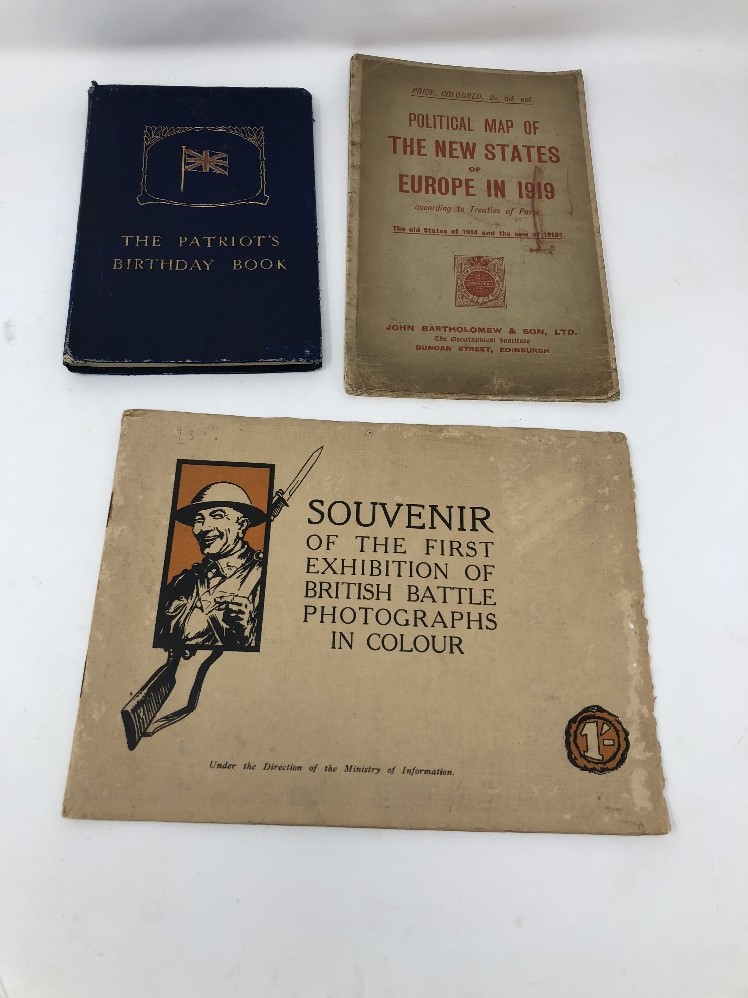 An unused copy of The Patriot's Birthday Book and other WWI ephemera.