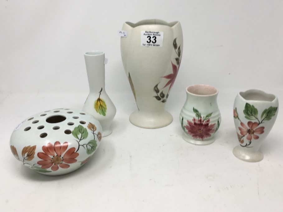 Eight hand painted Radford ceramics.