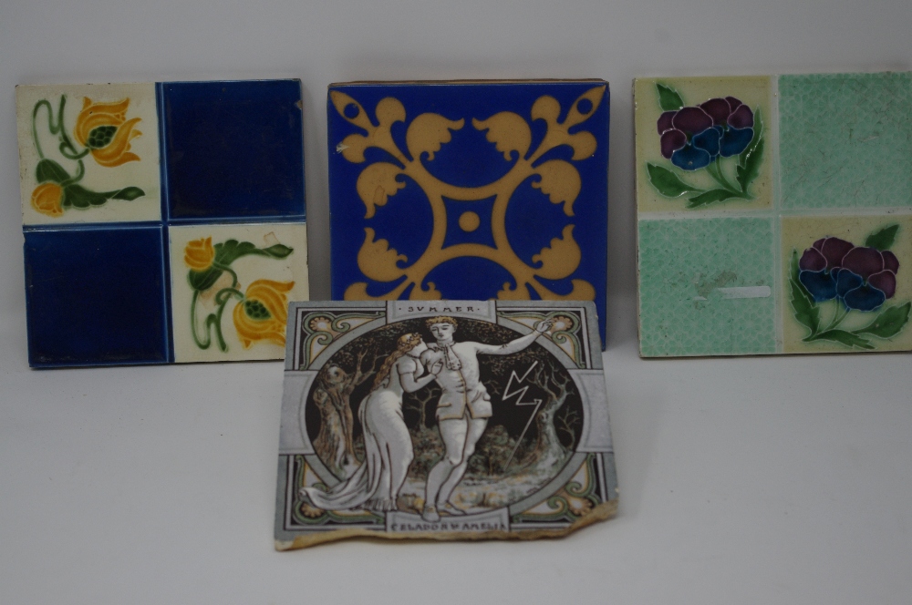 An assortment of Victorian and later tiles.