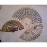 A collection of three fine 19th Century folding fans.