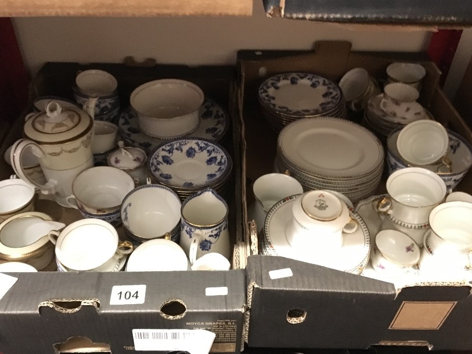 Three assorted tea/sandwich/coffee sets of various ages.