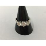 An 18ct white gold three stone diamond ring of approximately 1.6cts.