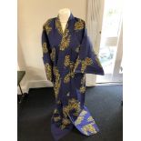 Two unused kimono style house-coats and assortment of sashes/obis.