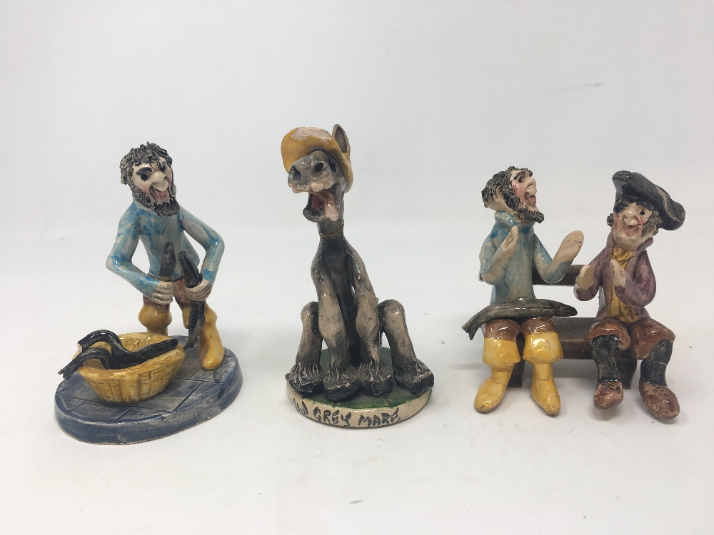 Three Will Young Pottery figures.