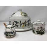 A Royal Doulton six setting tea set, a Copeland dessert set and six pieces of Portmeirion.