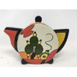 A Lorna Bailey signed Art Deco style teapot.