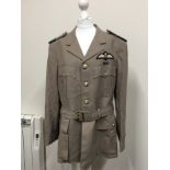 Four assorted R.A.F. uniforms belonging to Wing Commander Marriott Service Number 607543.