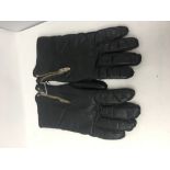 A vintage pair of Goldtop fur lined motorbike gloves.