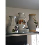 Two hand painted Radford vases and a Radford ewer.