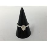 An 18ct white gold pear shaped diamond ring of approximately 75 points.