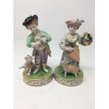 Two Dresden porcelain figures.