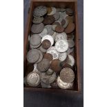 An assortment of English coinage.