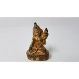 A Tibetan Buddhist gilded Tara god Kwan-Yin Buddha deity.