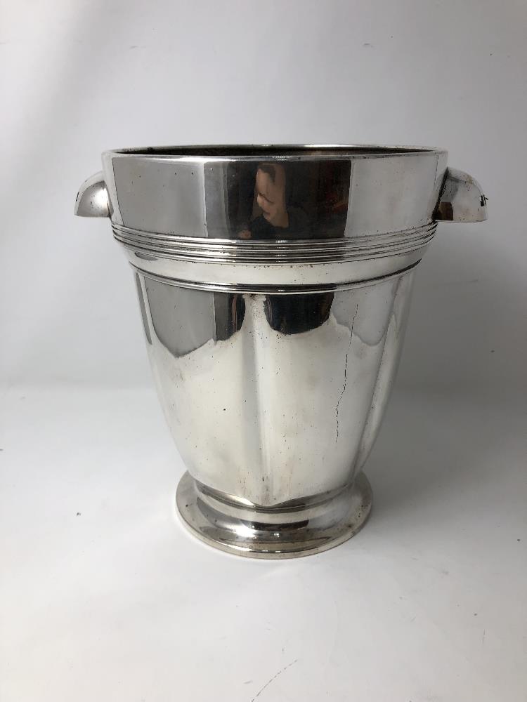 A silver plated twin handled ice bucket. - Image 2 of 3