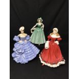 Three Royal Doulton figurines.