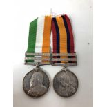 A Boer War casualty medal pair.