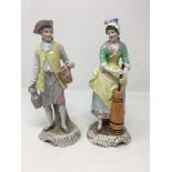 A pair of Sitzendorf porcelain figures.