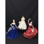 Three Coalport limited edition figurines with certificates.