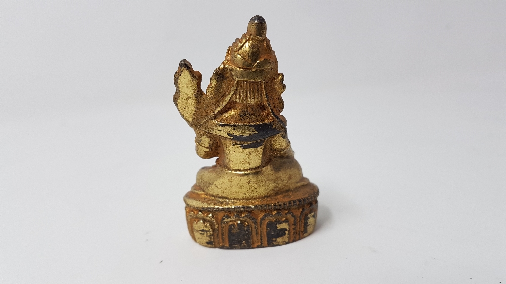 A Tibetan Buddhist gilded Tara god Kwan-Yin Buddha deity. - Image 3 of 3