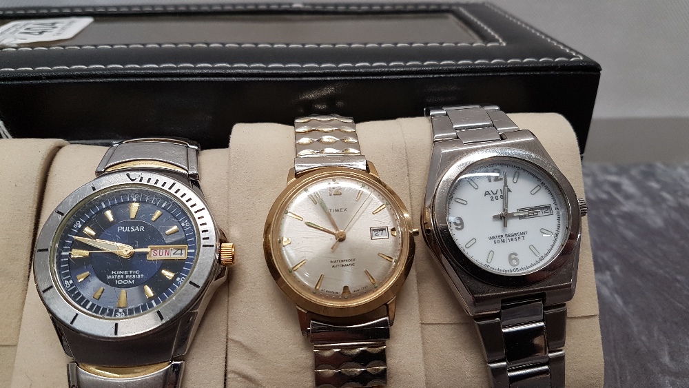 Six assorted wristwatches including an Avia 2000, Timex, Pulsar Automatic, Mosla, Camy and Lanco. - Image 3 of 3