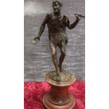 G. Roth, Satyr Bacchus 19th Century bronze depicting the god of wine.