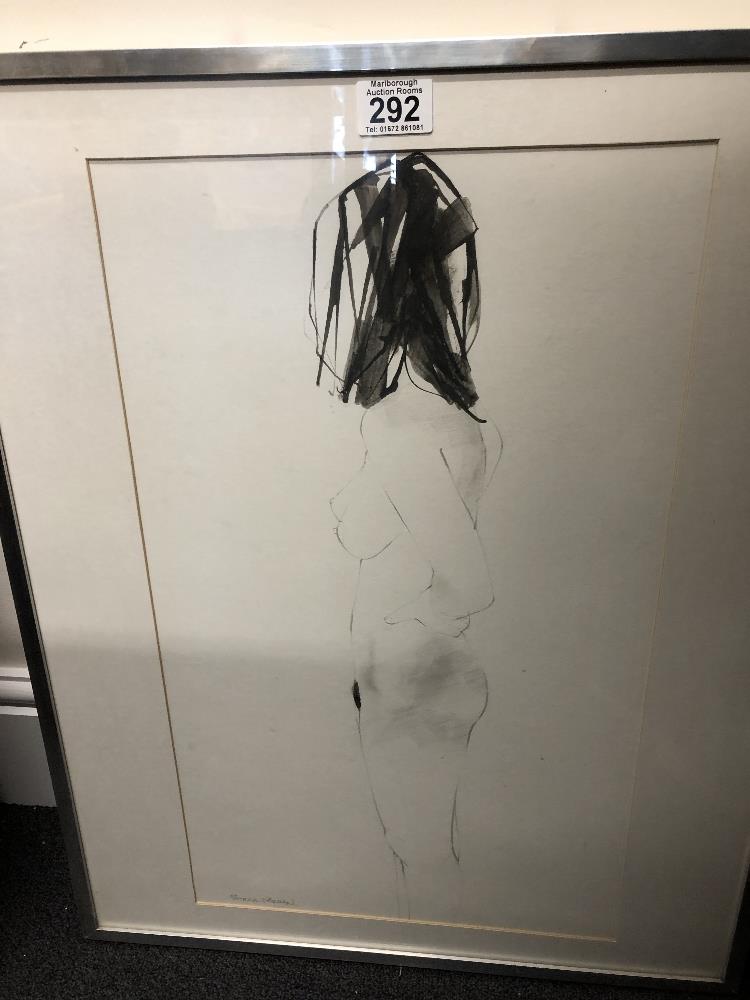 PATRICK O'REGAN - pencil and wash portrait of a nude female.