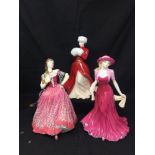 Three Royal Doulton figurines.