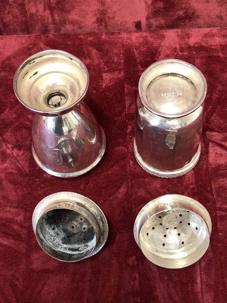 Two silver pepper shakers. - Image 3 of 3