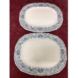 A pair of Masons turkey plates and one other.