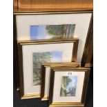 A collection of four pastel paintings by a local Wiltshire artist John Soar.