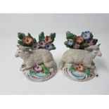 A pair of 19th Century Staffordshire recumbent sheep.