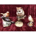 Three assorted ceramic figures of birds - Aynsley, Coalport and Royal Worcester.