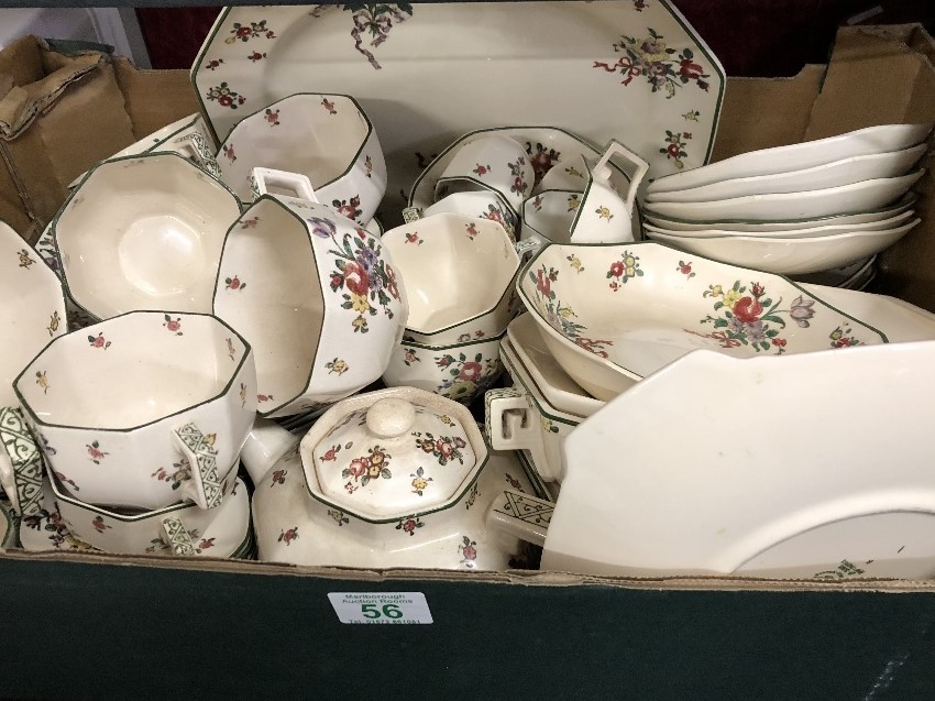 A Royal Doulton "OLD LEEDS SPRAY" pattern dinner, part tea/coffee set