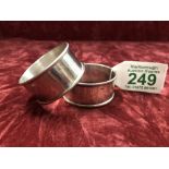 Two Egyptian silver napkin rings.